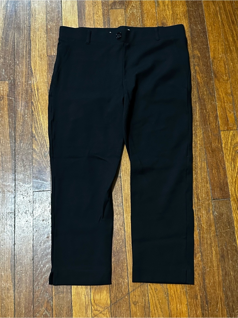 Betabrand Women’s Black Cropped Pants, Large